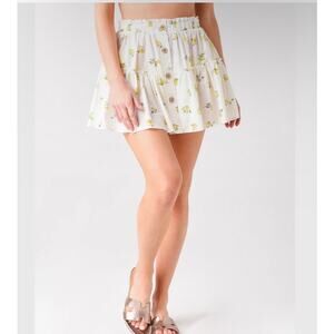 Eberjey Nellie Skirt Large White Floral Nostalgia Garden Cover-Up Cottage NWT